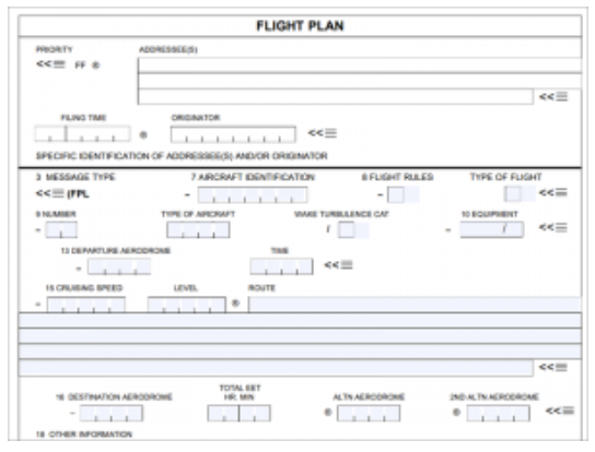 Formulář letového plánu